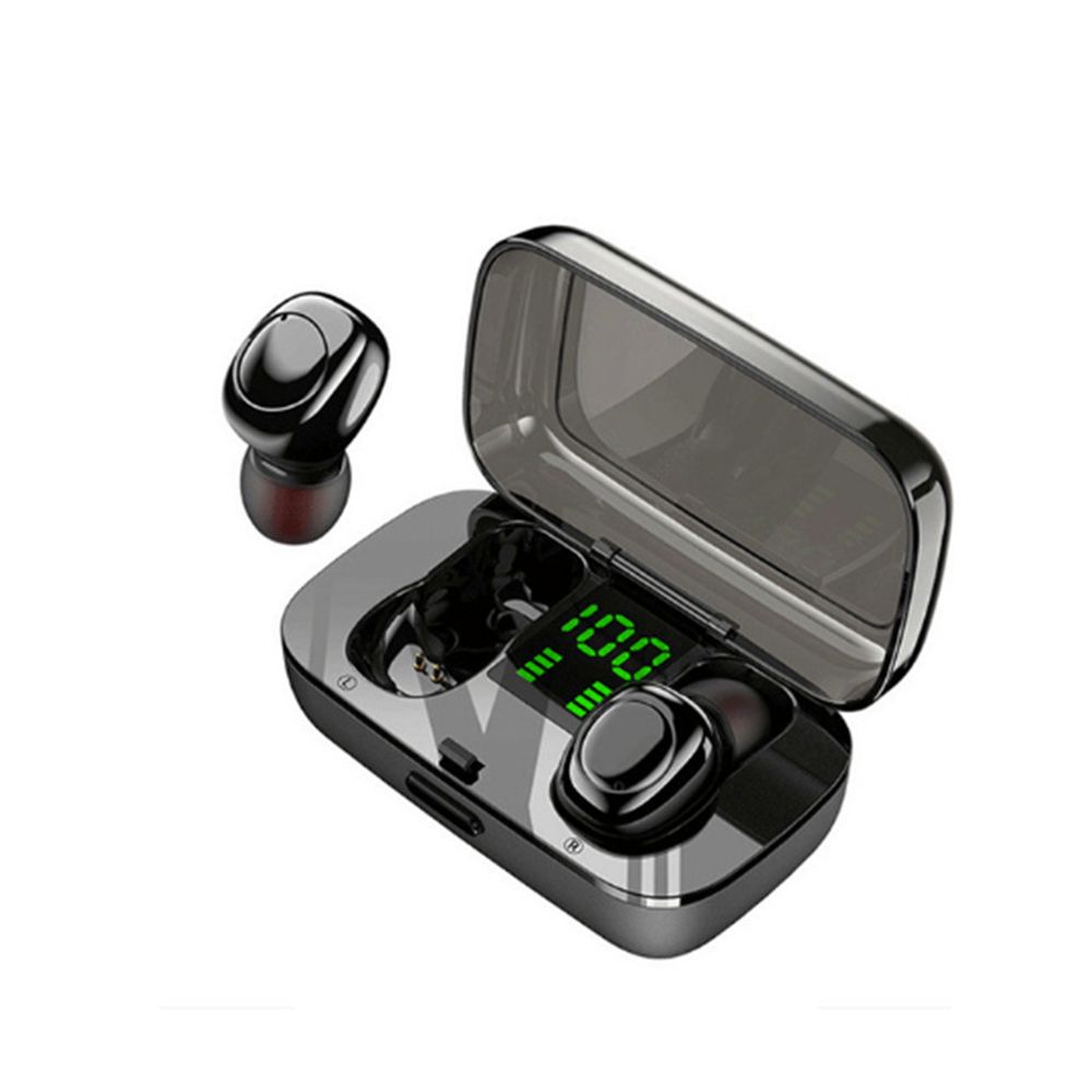 XG-23 Sports Headphones IPX6 Waterproof Sweatproof Headset Stereo Sound Binaural Calling In-Ear Ergonomic Design Earbuds Intelligent Noise Reduction Canceling Cancellation Earphones with LED Digital Display Charging Case Box and Cable