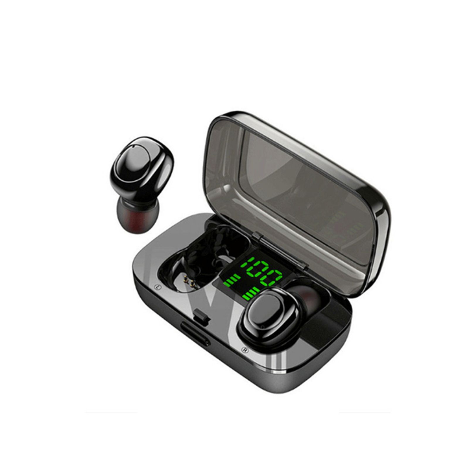 XG-23 Sports Headphones IPX6 Waterproof Sweatproof Headset Stereo Sound Binaural Calling In-Ear Ergonomic Design Earbuds Intelligent Noise Reduction Canceling Cancellation Earphones with LED Digital Display Charging Case Box and Cable