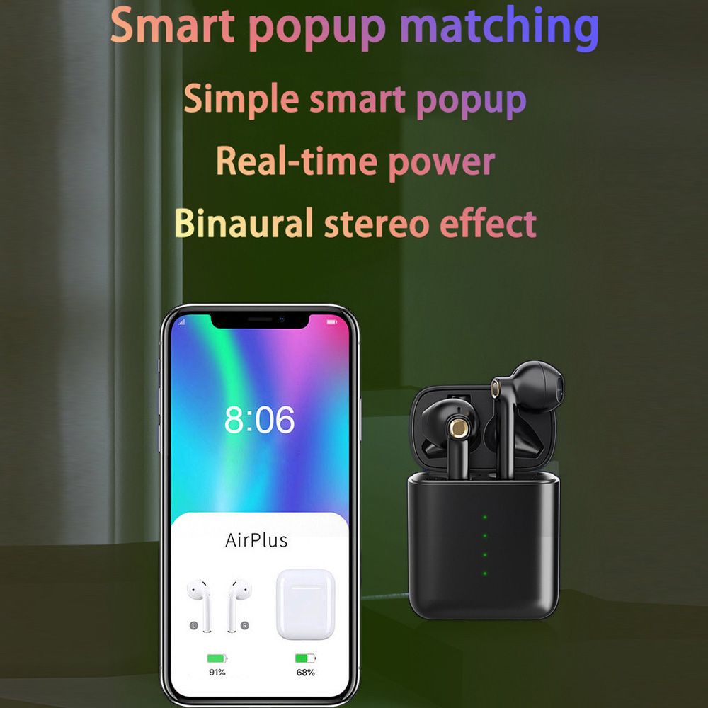 HD-S16 True Wireless BT Headset Sports Earphones Business Earbuds Stereo Touch Control for iPhone Noise Reduction Mini Headphones