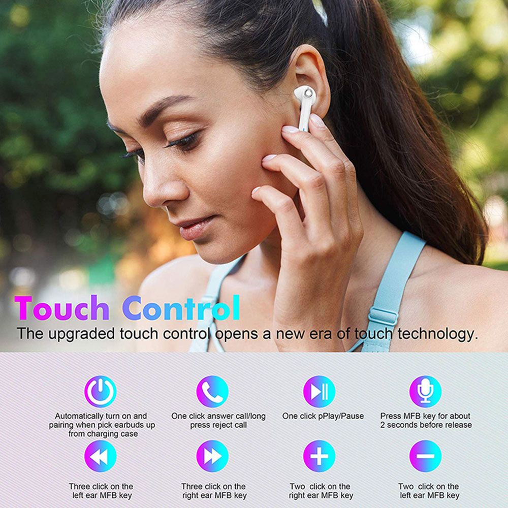 HD-S16 True Wireless BT Headset Sports Earphones Business Earbuds Stereo Touch Control for iPhone Noise Reduction Mini Headphones