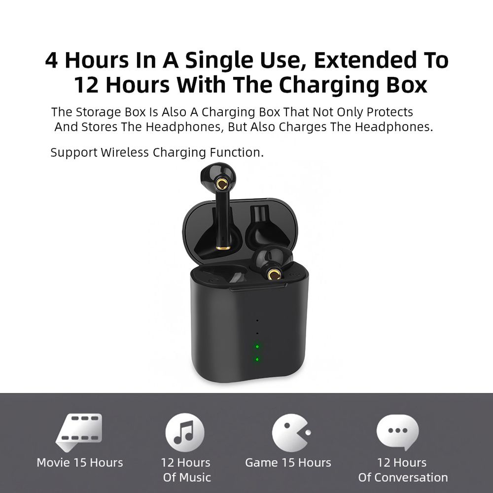HD-S16 True Wireless BT Headset Sports Earphones Business Earbuds Stereo Touch Control for iPhone Noise Reduction Mini Headphones