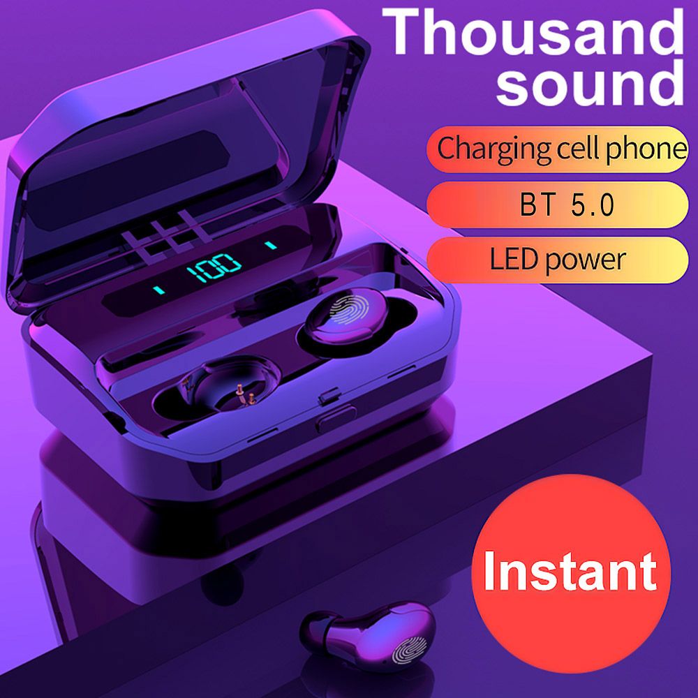 G12 BT5.0 Earphones Fingerprint Touch Control Wireless HiFi Sound Stereo Bass With Mic Handsfree Wireless Mini Earbuds Sports In-ear Headset for iphone Smartphone