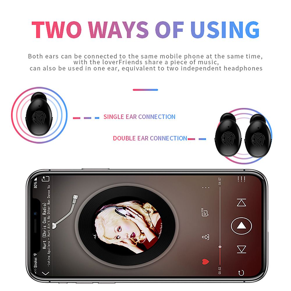 G12 BT5.0 Earphones Fingerprint Touch Control Wireless HiFi Sound Stereo Bass With Mic Handsfree Wireless Mini Earbuds Sports In-ear Headset for iphone Smartphone