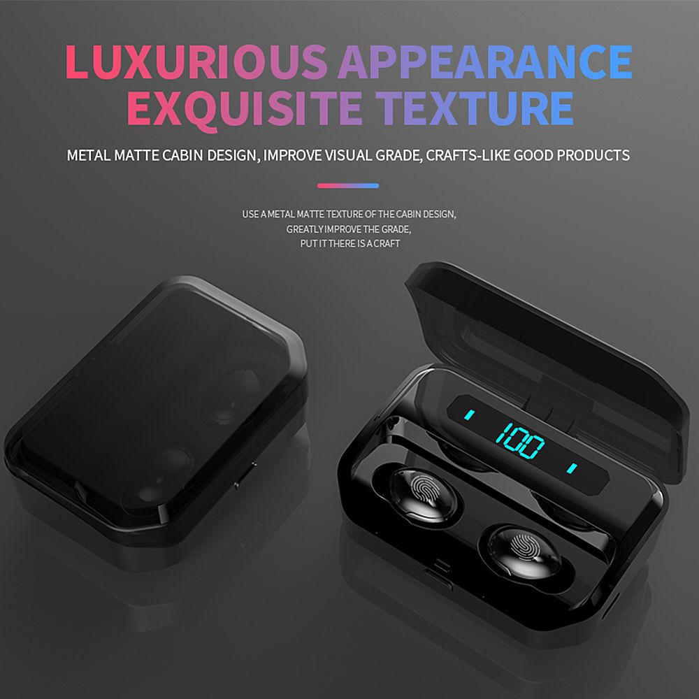 G12 BT5.0 Earphones Fingerprint Touch Control Wireless HiFi Sound Stereo Bass With Mic Handsfree Wireless Mini Earbuds Sports In-ear Headset for iphone Smartphone