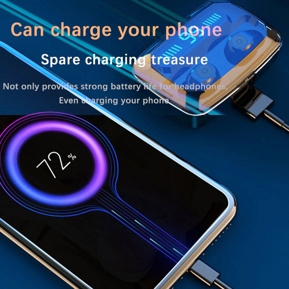 F9 Earphones BT5.0 Wireless Headphones Sweatproof Sports Mini Earbuds Noise Cancelling Gaming Headset LED Digital Display Button Control
