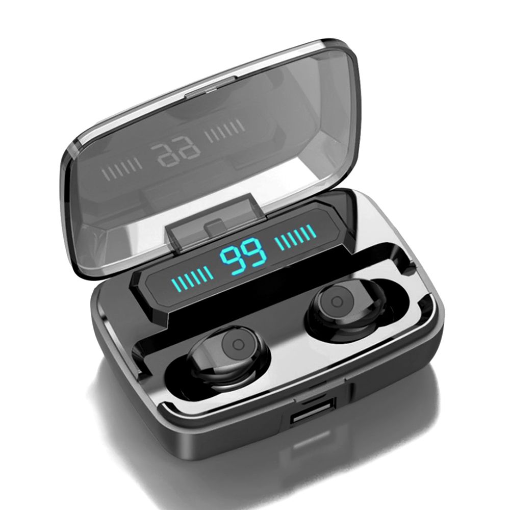 F9 Earphones BT5.0 Wireless Headphones Sweatproof Sports Mini Earbuds Noise Cancelling Gaming Headset LED Digital Display Button Control