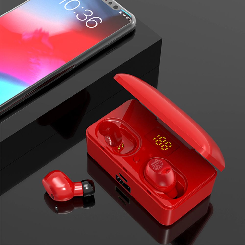 G10 True Wireless Stereo Earphones BT 5.0 Wireless Mini Sports Earbuds 9D HiFi Sound Headset HD Call Noise Reduction Headphones LED Digital Power Display Fingerprint Touch Control