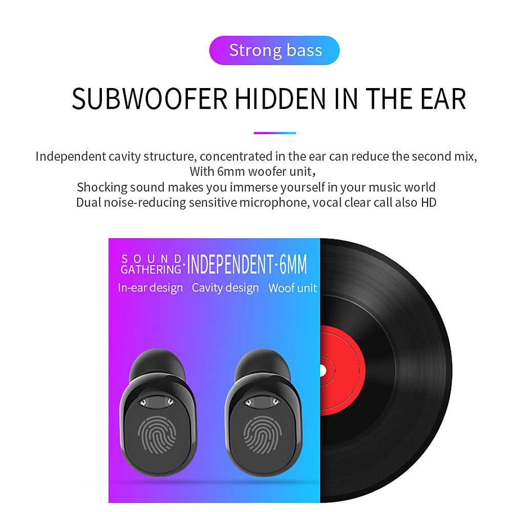 G10 True Wireless Stereo Earphones BT 5.0 Wireless Mini Sports Earbuds 9D HiFi Sound Headset HD Call Noise Reduction Headphones LED Digital Power Display Fingerprint Touch Control
