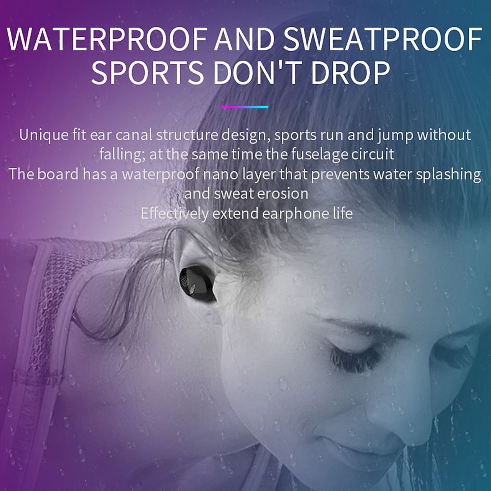 G10 True Wireless Stereo Earphones BT 5.0 Wireless Mini Sports Earbuds 9D HiFi Sound Headset HD Call Noise Reduction Headphones LED Digital Power Display Fingerprint Touch Control