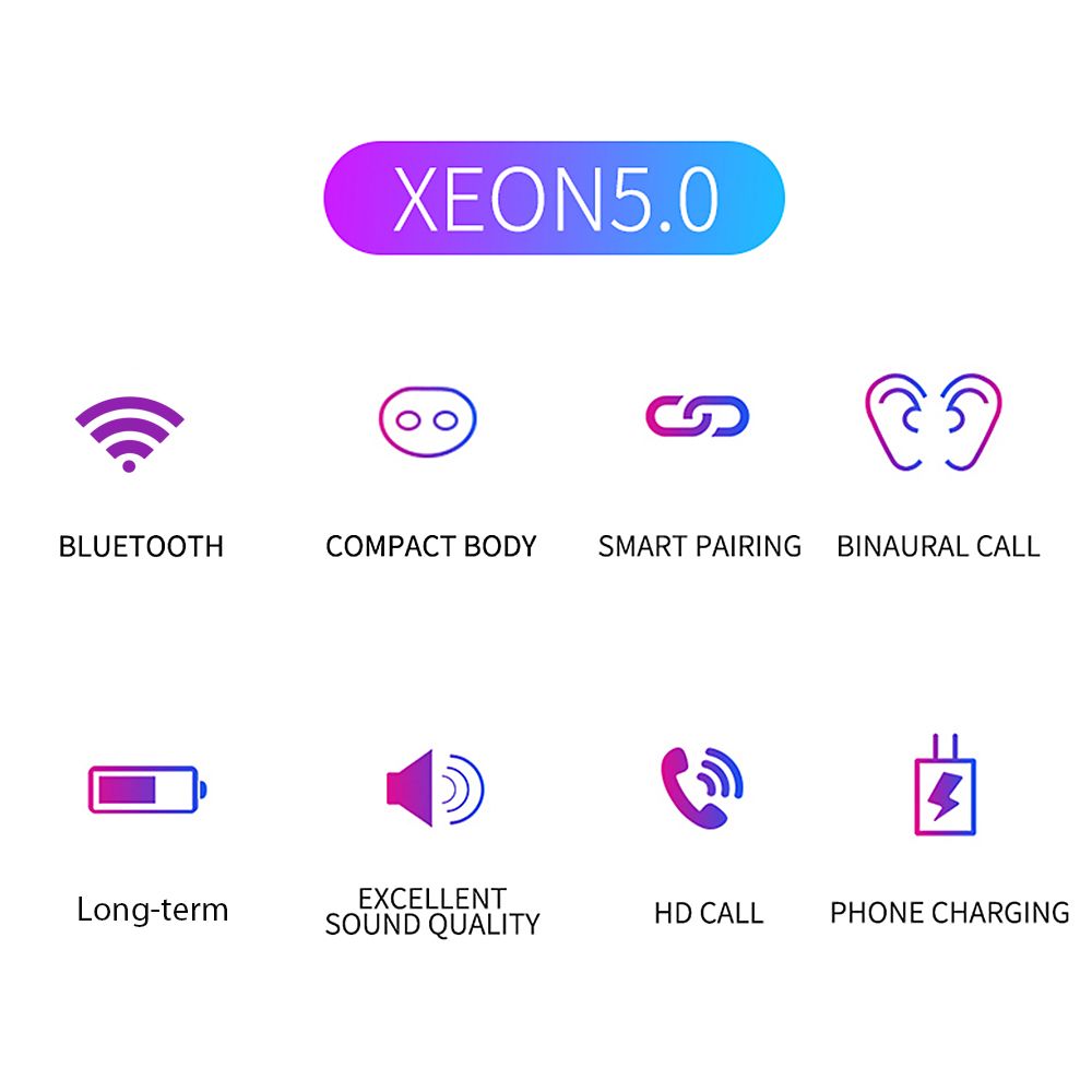 G10 True Wireless Stereo Earphones BT 5.0 Wireless Mini Sports Earbuds 9D HiFi Sound Headset HD Call Noise Reduction Headphones LED Digital Power Display Fingerprint Touch Control