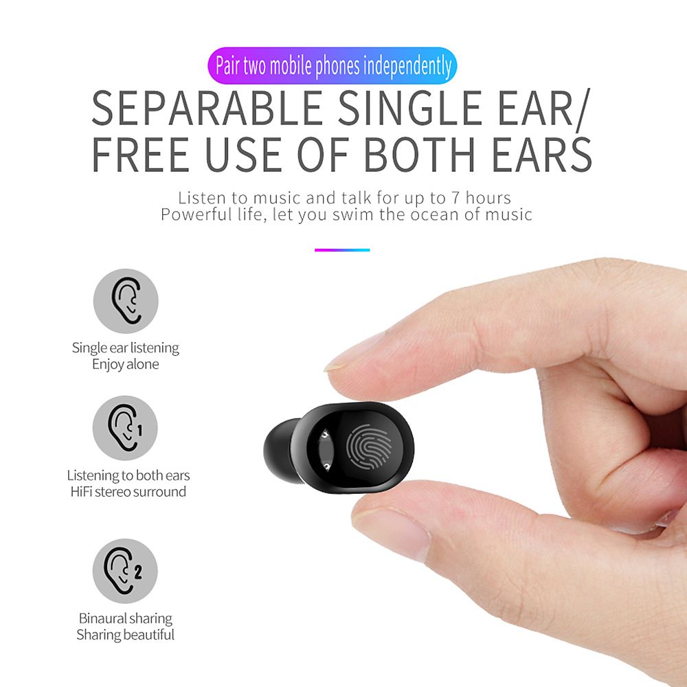 G10 True Wireless Stereo Earphones BT 5.0 Wireless Mini Sports Earbuds 9D HiFi Sound Headset HD Call Noise Reduction Headphones LED Digital Power Display Fingerprint Touch Control