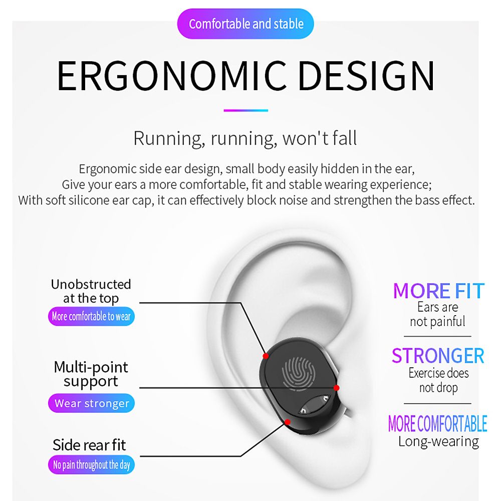 G10 True Wireless Stereo Earphones BT 5.0 Wireless Mini Sports Earbuds 9D HiFi Sound Headset HD Call Noise Reduction Headphones LED Digital Power Display Fingerprint Touch Control