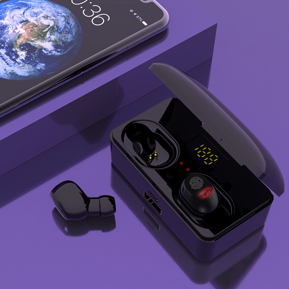 G10 True Wireless Stereo Earphones BT 5.0 Wireless Mini Sports Earbuds 9D HiFi Sound Headset HD Call Noise Reduction Headphones LED Digital Power Display Fingerprint Touch Control