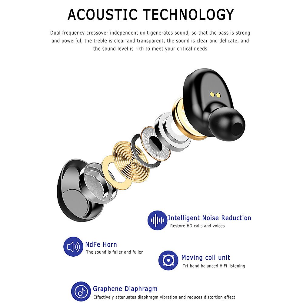 F9-8 Earphones BT 5.0 Wireless Mini Sports Earbuds 8D HiFi Sound Headset HD Call Noise Reduction Siri Voice Assistant Headphones With LED Digital Power Display