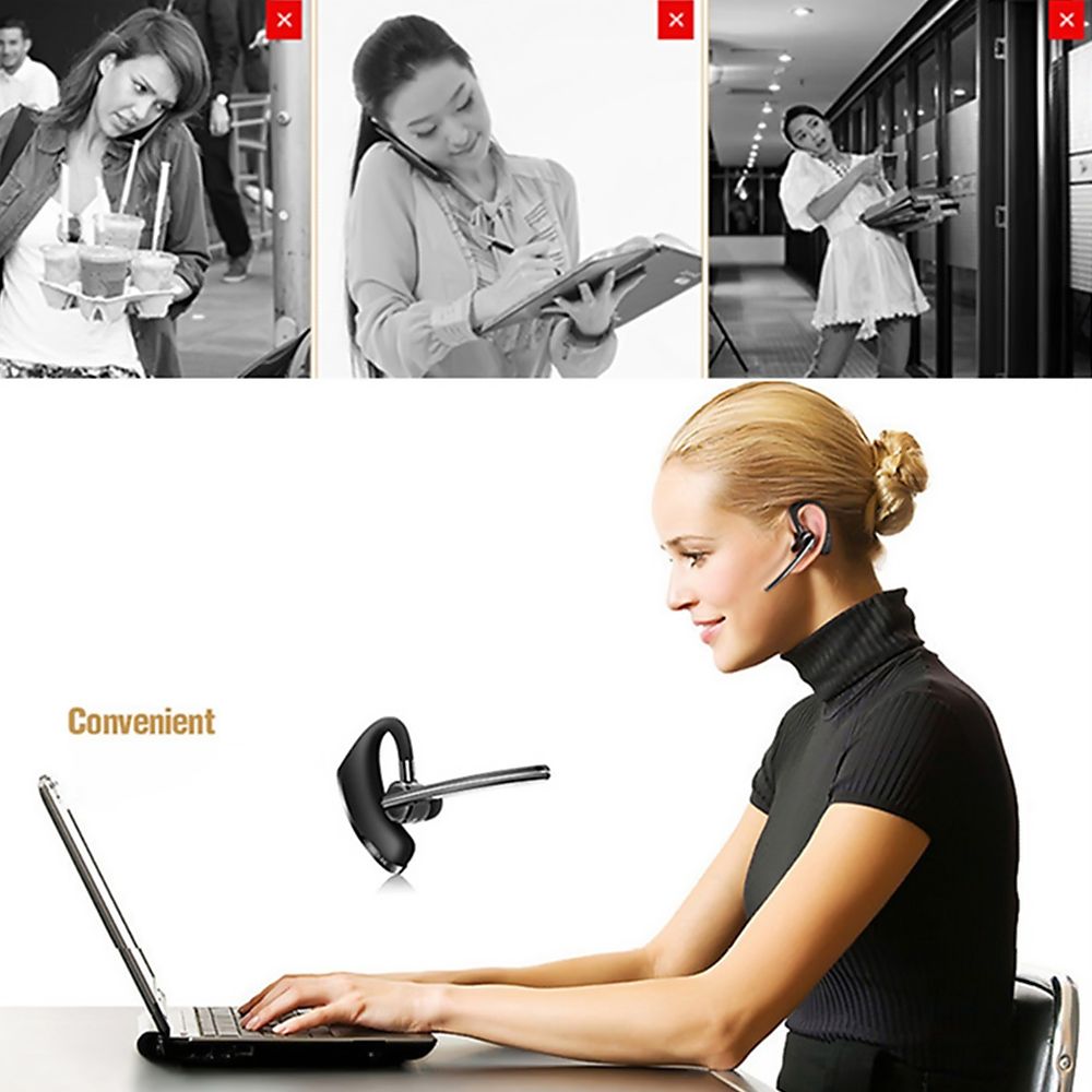 V8 BT Wireless Earphone Business Headset Handsfree Call BT Headphone Driving Sports Earbud With Mic 1pc