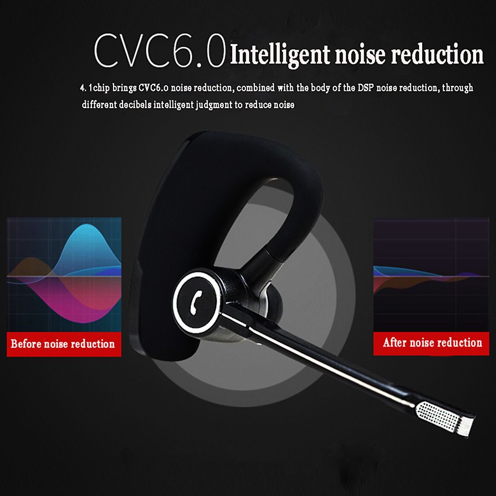 V8S BT In-ear Wireless Earphone Business Headset Handsfree Call BT Headphone Driving Sports Earbud With Mic Ear Hook 1pc
