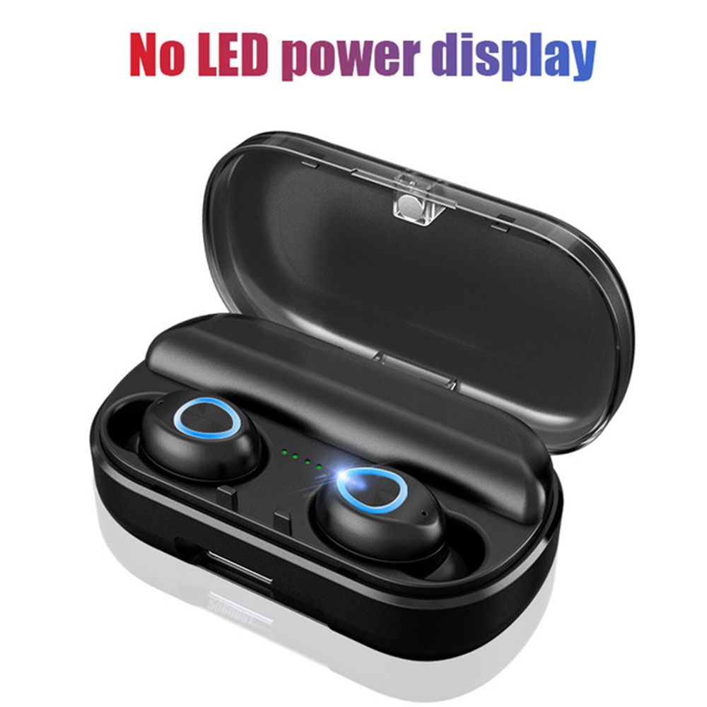 V10 BT 5.0 Wireless Earphones Stereo Wireless Mini Earbuds HiFi Sound Headphones 2400mAh Powerbank Phone Holder No Power Display