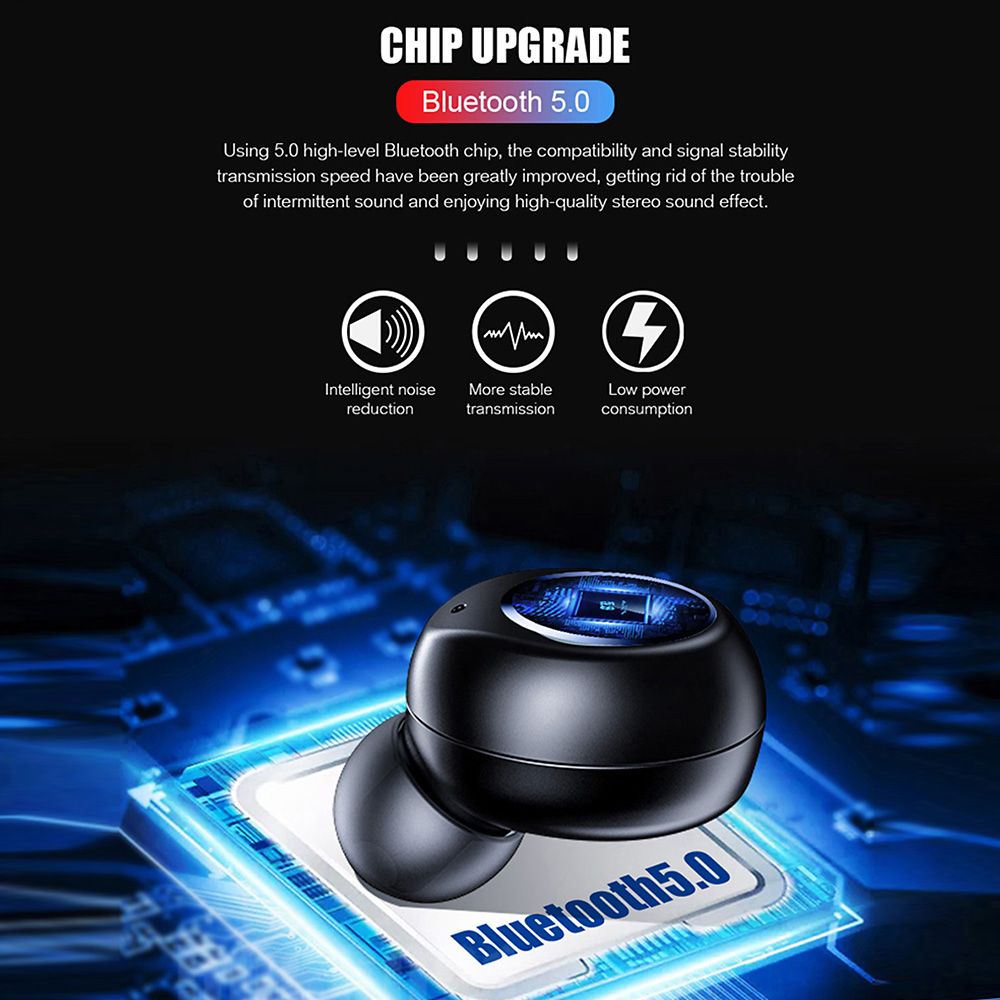 V10 BT 5.0 Wireless Earphones Stereo Wireless Mini Earbuds HiFi Sound Headphones 2400mAh Powerbank Phone Holder No Power Display