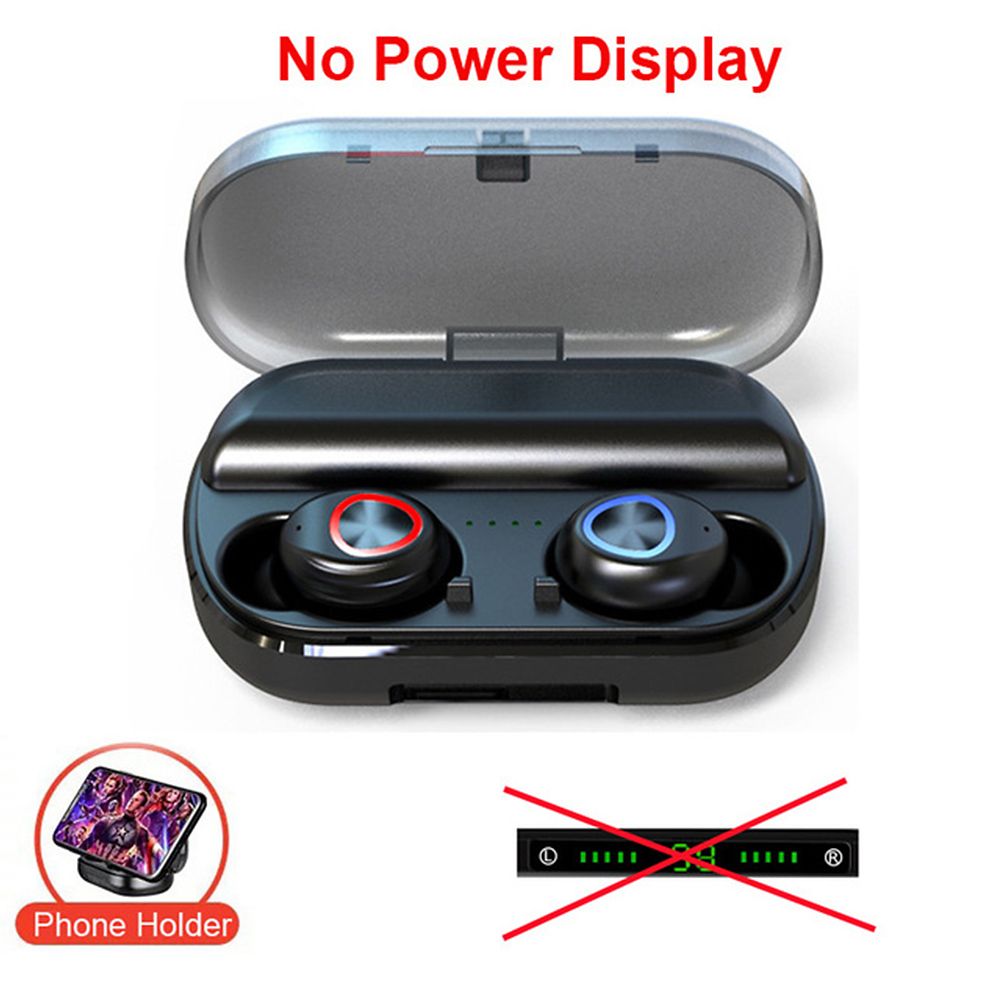 V10 BT 5.0 Wireless Earphones Stereo Wireless Mini Earbuds HiFi Sound Headphones 2400mAh Powerbank Phone Holder No Power Display