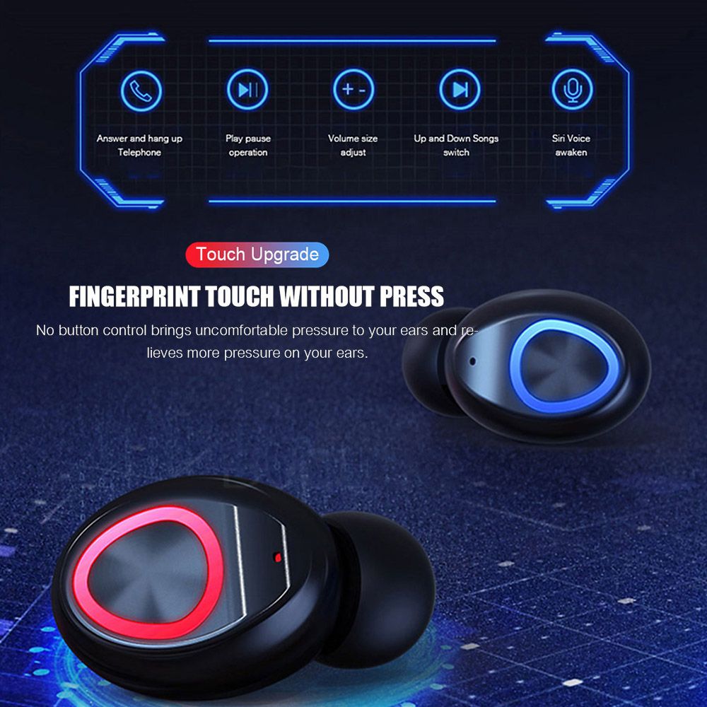 V10 BT 5.0 Wireless Earphones Stereo Wireless Mini Earbuds HiFi Sound Headphones 2400mAh Powerbank Phone Holder No Power Display