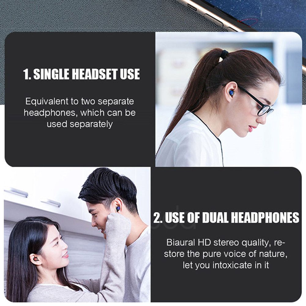 V10 BT 5.0 Wireless Earphones Stereo Wireless Mini Earbuds HiFi Sound Headphones 2400mAh Powerbank Phone Holder No Power Display