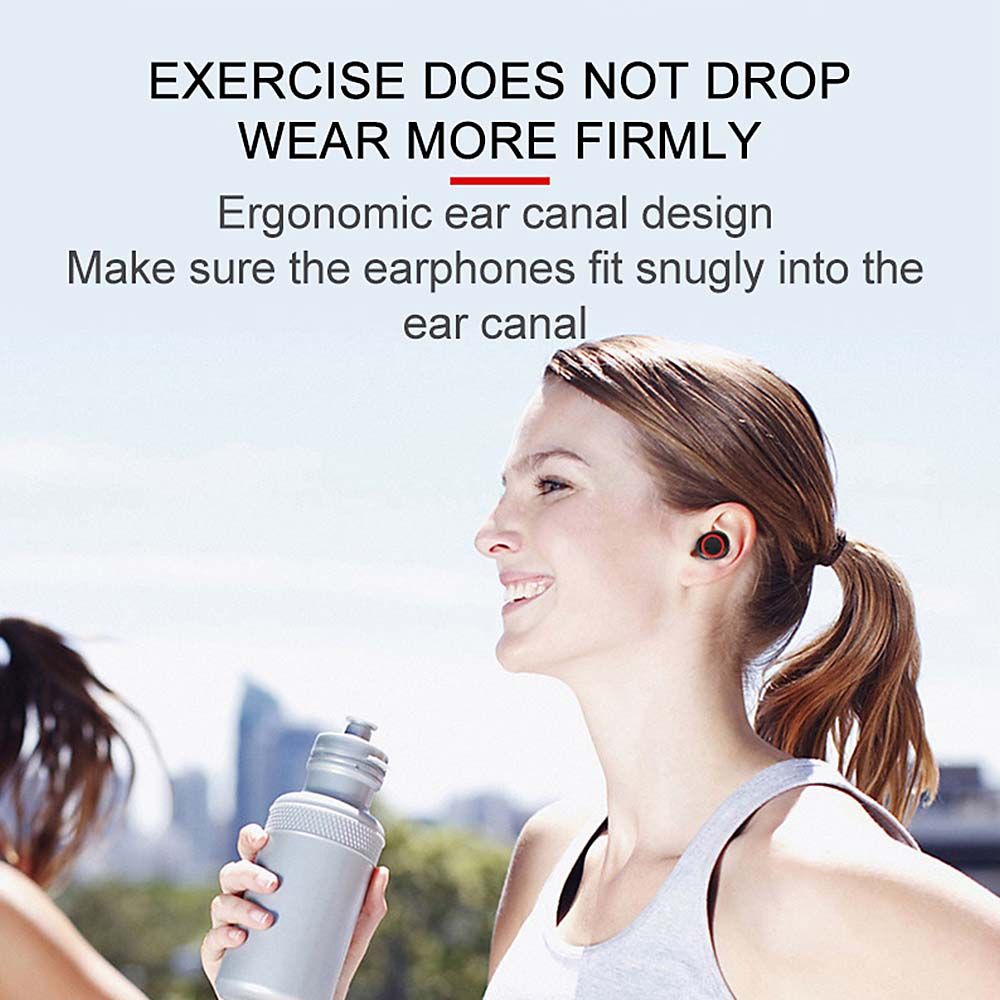 A10 True Wireless Earphones BT V5.0 Stereo Headset Sports Mini Earbuds Handsfree HD Call Headphones With Mic LED Digital Power Display
