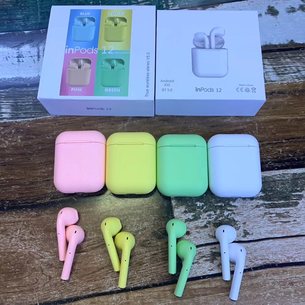 Inpods 12 True Wireless Earphones BT5.0 Popup Touch Control Wireless Headset Sports Earbuds For Android iOS Smarthpone
