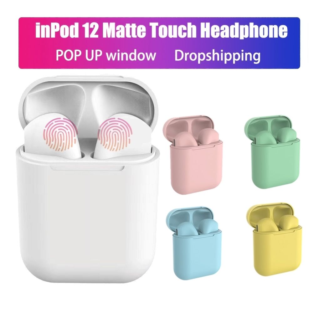 Inpods 12 True Wireless Earphones BT5.0 Popup Touch Control Wireless Headset Sports Earbuds For Android iOS Smarthpone