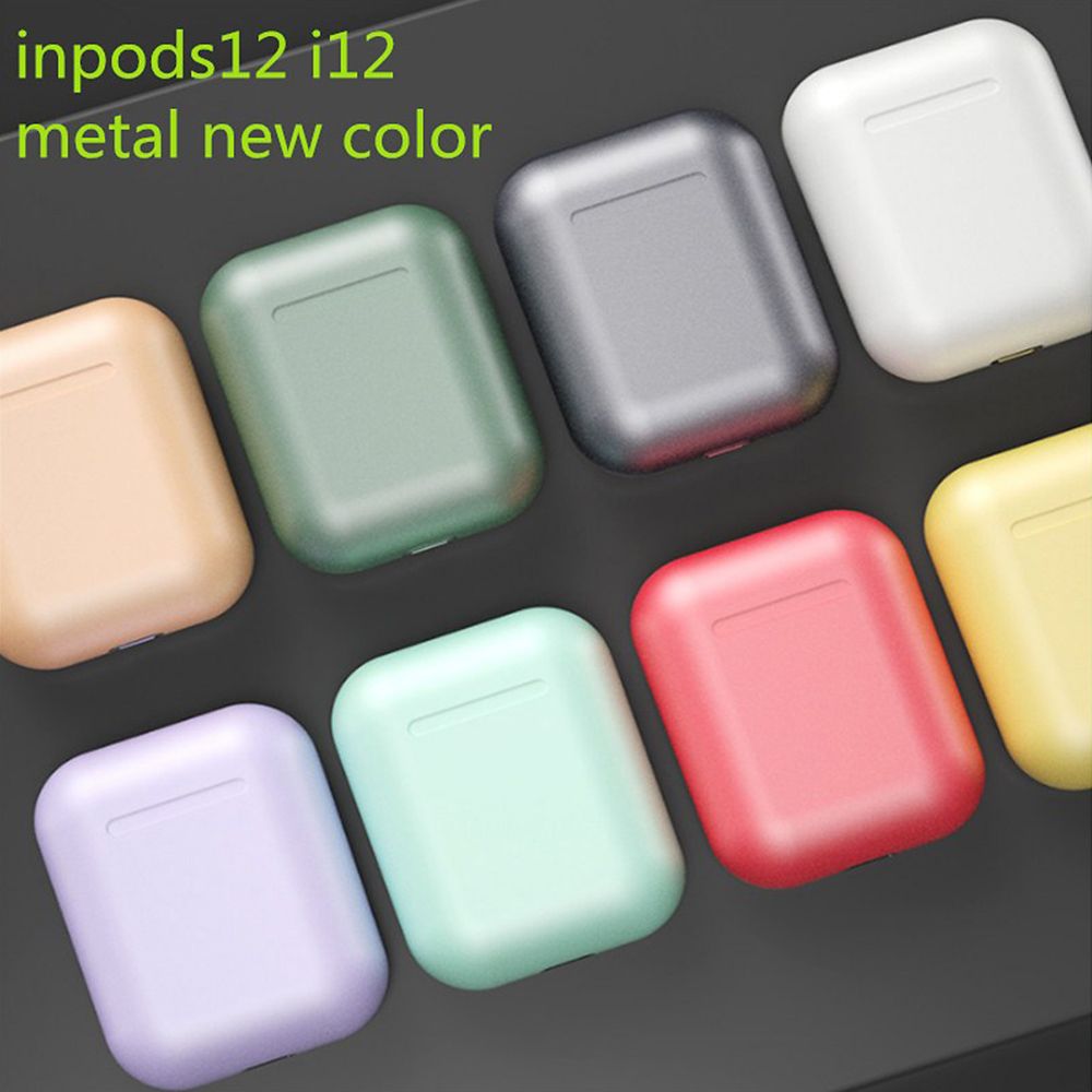 Inpods 12 True Wireless Stereo Earphones BT5.0 Popup Touch Control Wireless Headset Sports Earbuds Metal Color Headphone With Mic For Android iOS Smarthpone