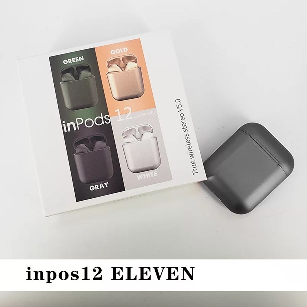 Inpods 12 True Wireless Stereo Earphones BT5.0 Popup Touch Control Wireless Headset Sports Earbuds Metal Color Headphone With Mic For Android iOS Smarthpone
