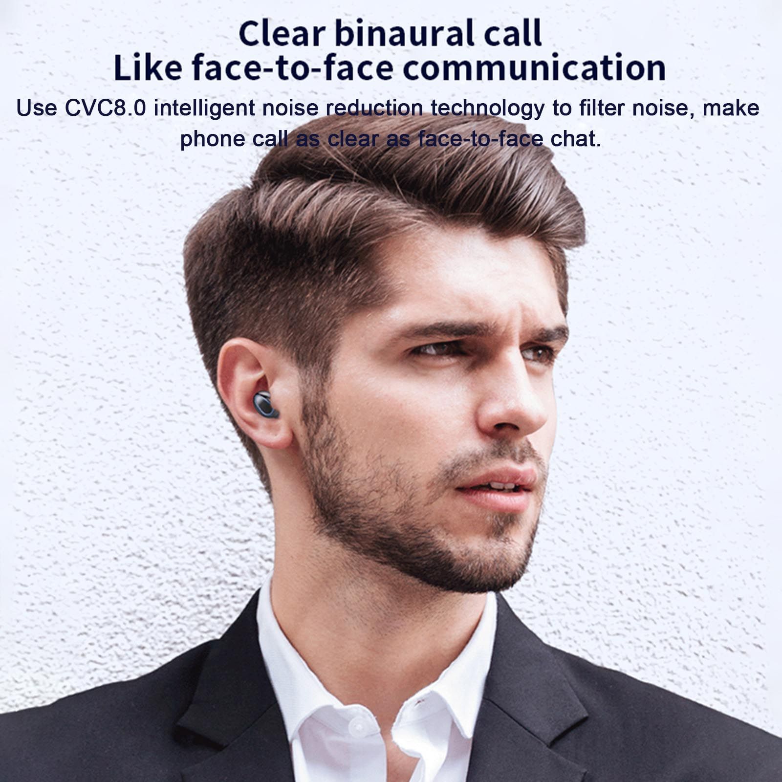 F9 True Wireless Stereo Earbuds In-Ear BT Earphones with Stereo Sound 9D Noise Reduction Waterproof Sport Earbuds with LED-Digital Display Touch-Control Headphone HD Call Earbuds with MIC Compatible with iOS Android Windows Black