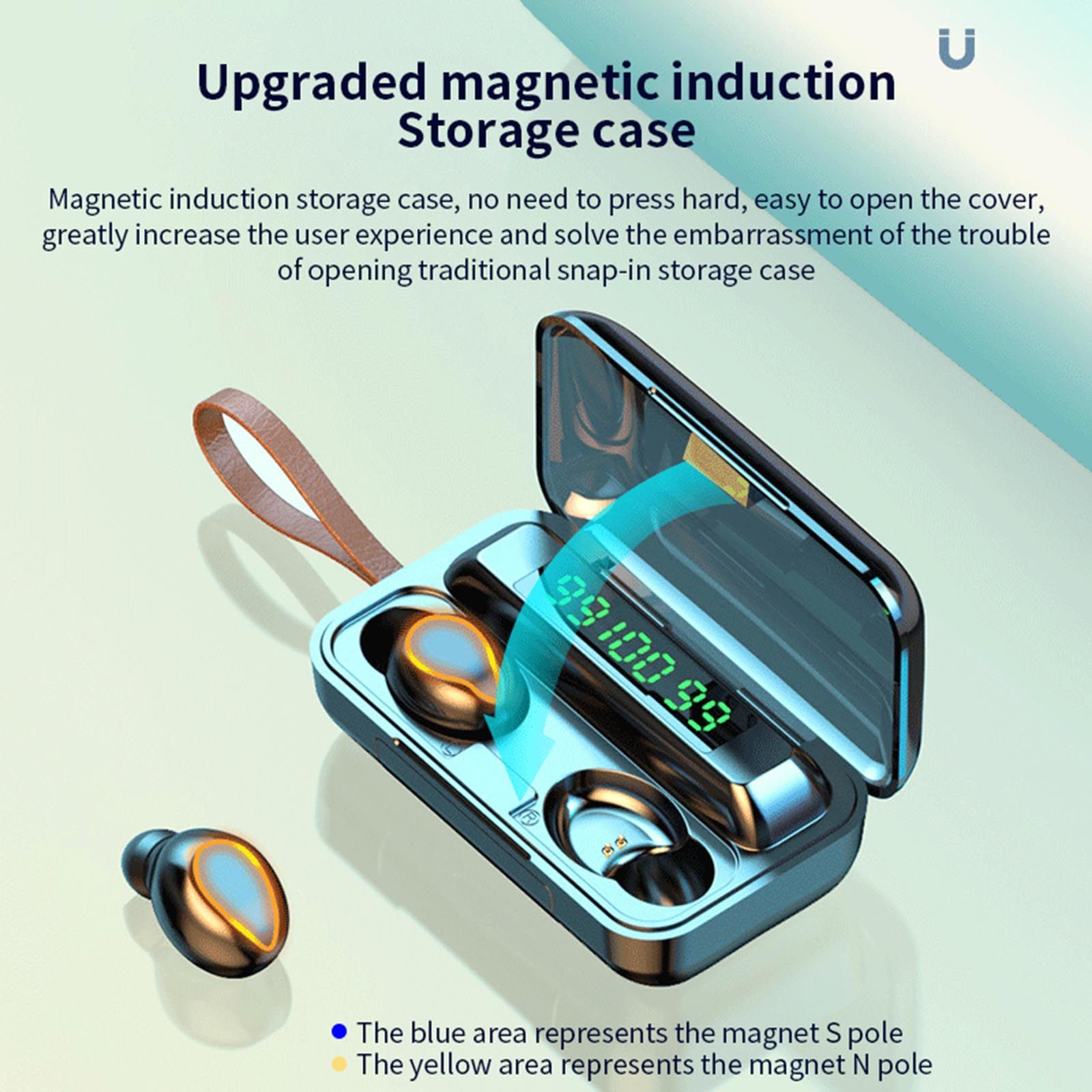 F9 True Wireless Stereo Earbuds In-Ear BT Earphones with Stereo Sound 9D Noise Reduction Waterproof Sport Earbuds with LED-Digital Display Touch-Control Headphone HD Call Earbuds with MIC Compatible with iOS Android Windows Black