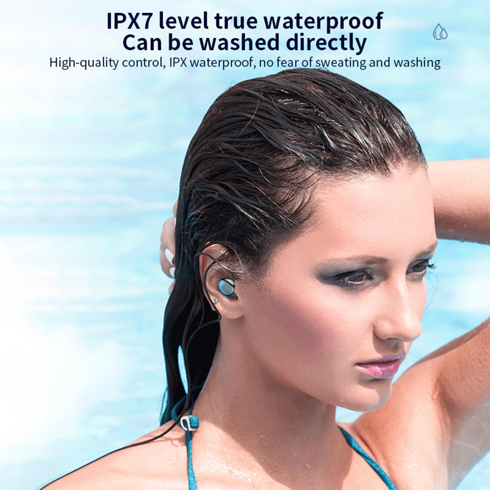 F9 True Wireless Stereo Earbuds In-Ear BT Earphones with Stereo Sound 9D Noise Reduction Waterproof Sport Earbuds with LED-Digital Display Touch-Control Headphone HD Call Earbuds with MIC Compatible with iOS Android Windows Black