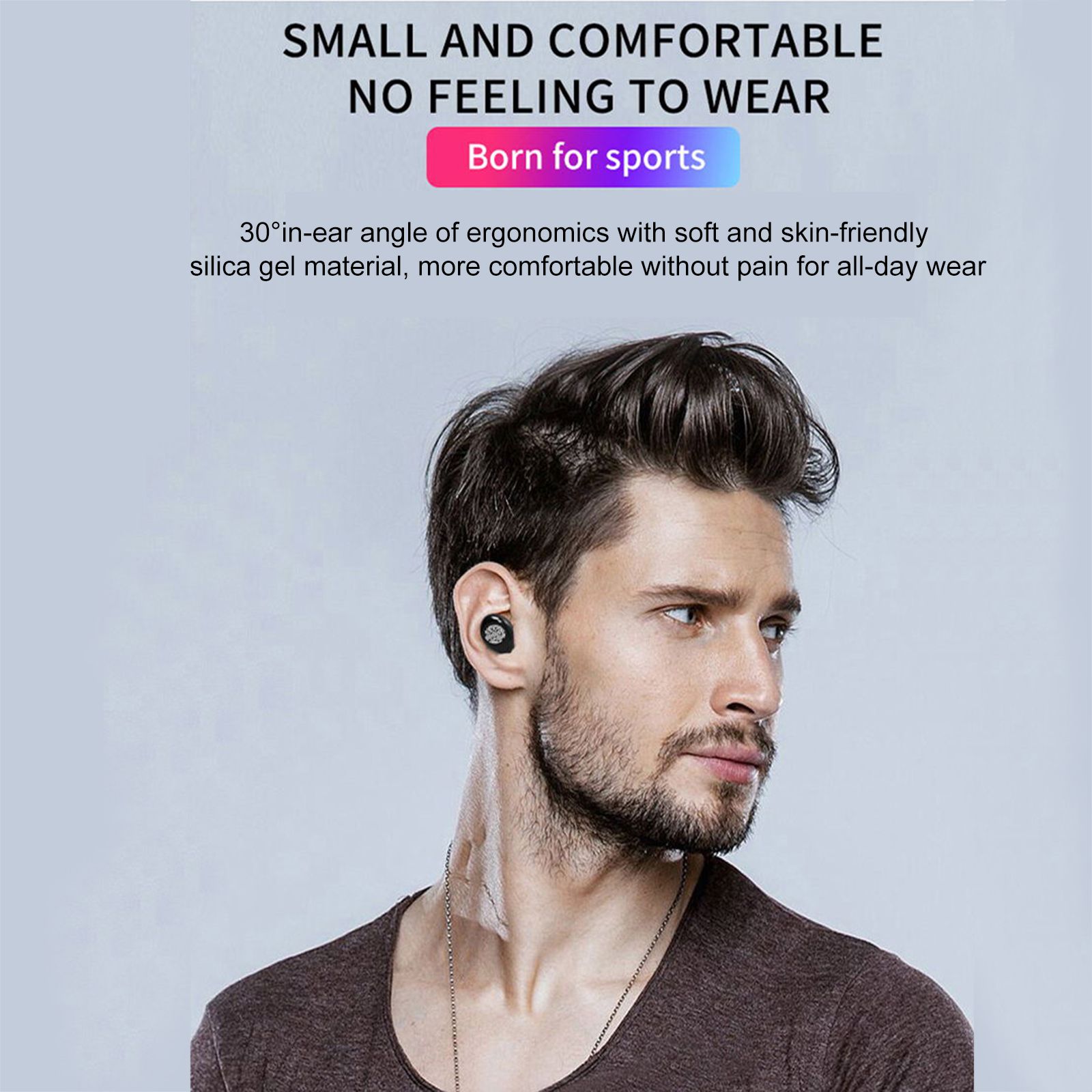 F9 In-Ear BT Earphones with Stereo Sound Noise Reduction Waterproof Sport Earbuds with LED-Digital Display Touch-Control Headphones HD Call Earbuds with MIC Compatible with iOS Android