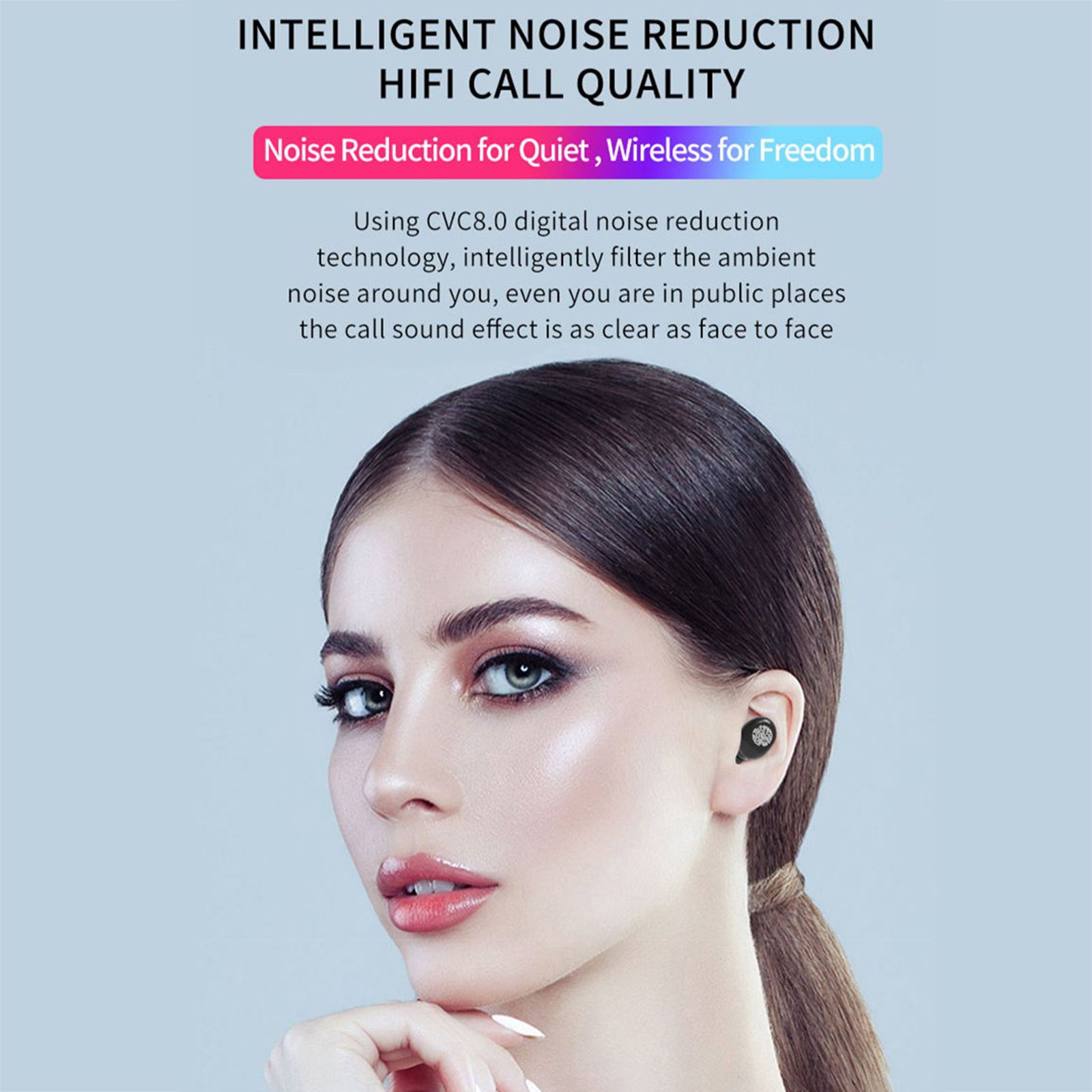 F9 In-Ear BT Earphones with Stereo Sound Noise Reduction Waterproof Sport Earbuds with LED-Digital Display Touch-Control Headphones HD Call Earbuds with MIC Compatible with iOS Android
