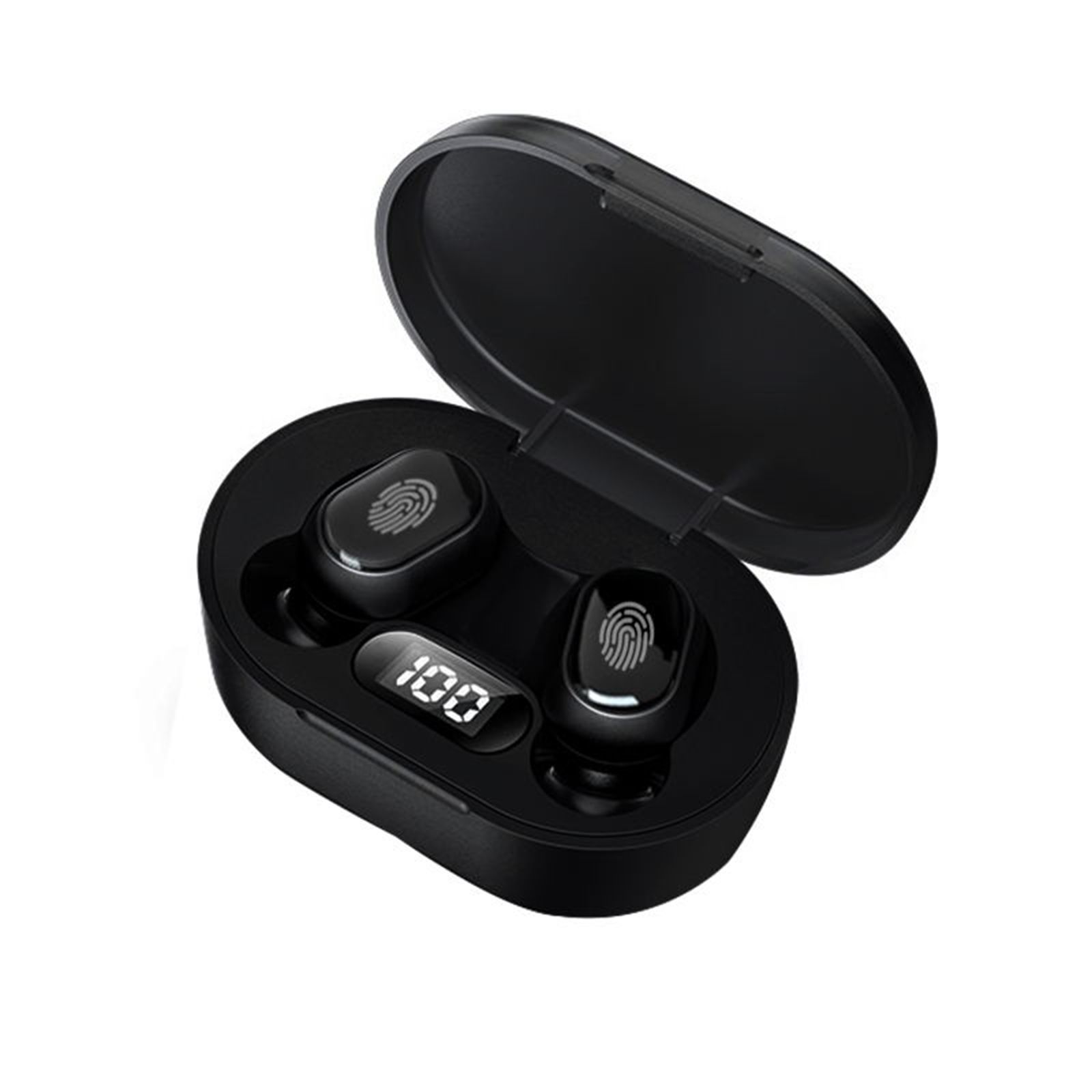 True Wireless Stereo-100 Wireless In-Ear Earbuds with Stereo Sound Noise Reduction Waterproof BT 5.1 Earphones with LED-Digital Display Touch-Control Headphones Headsets with HD Call for Sport Music