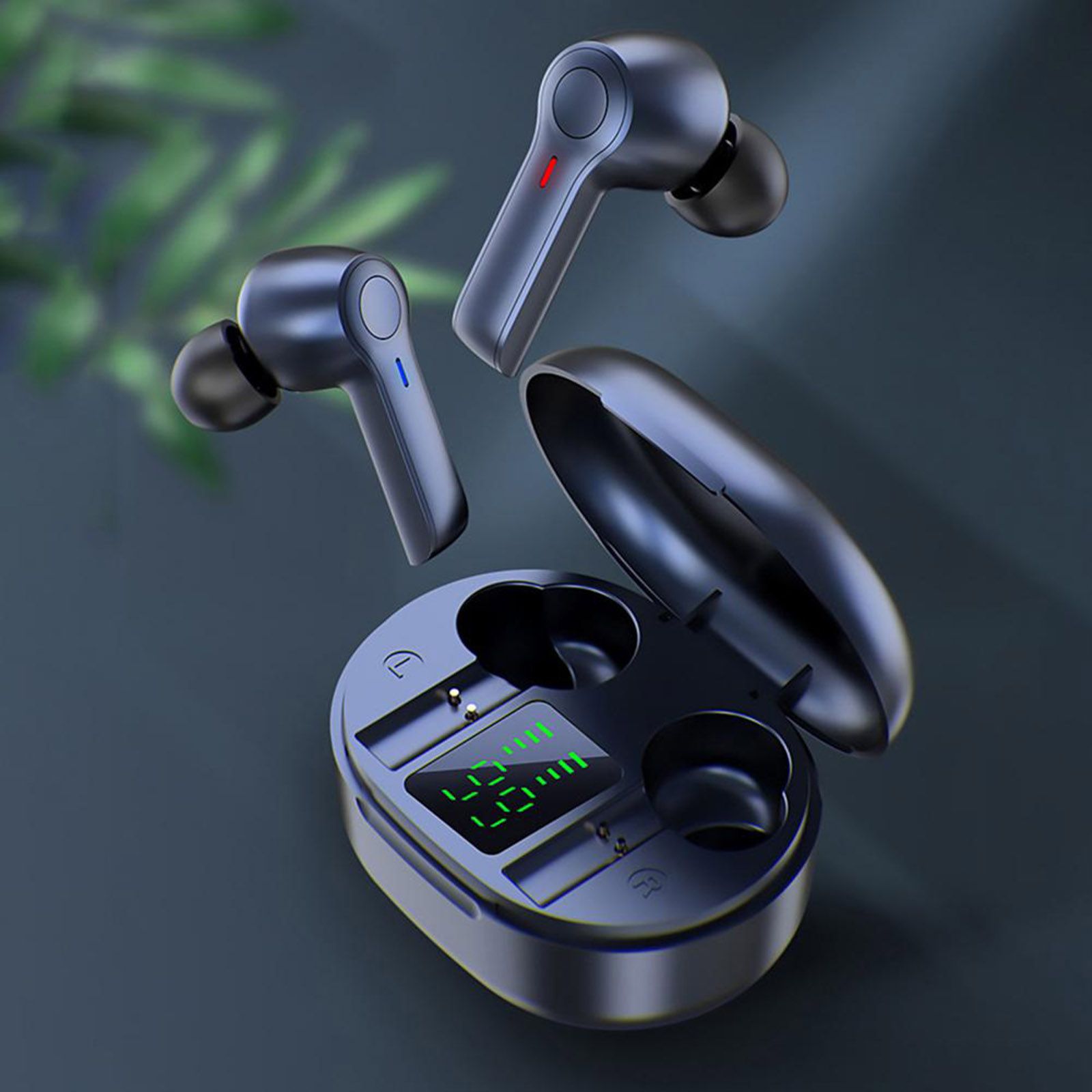 R22 In-Ear BT Earphones with Stereo Sound/Deep Bass Waterproof Sport Earbuds with LED-Digital Display Touch-Control Headphones Wireless Earbuds for Music/Call Compatible with iOS Android