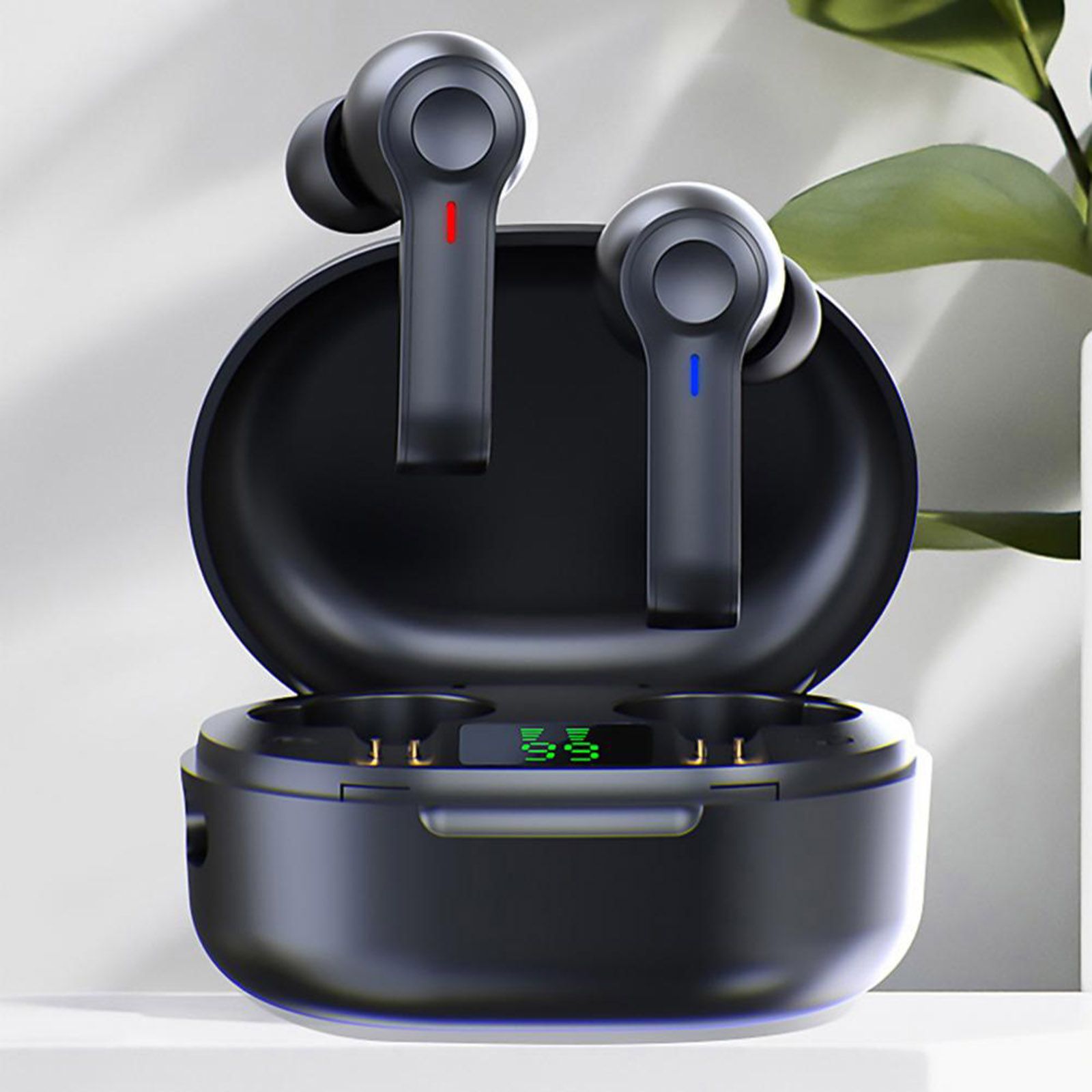 R22 In-Ear BT Earphones with Stereo Sound/Deep Bass Waterproof Sport Earbuds with LED-Digital Display Touch-Control Headphones Wireless Earbuds for Music/Call Compatible with iOS Android