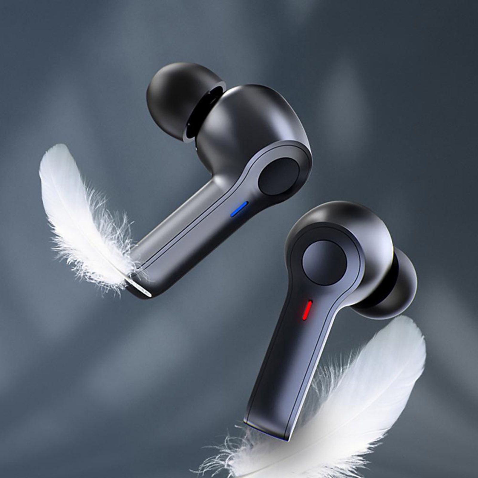 R22 In-Ear BT Earphones with Stereo Sound/Deep Bass Waterproof Sport Earbuds with LED-Digital Display Touch-Control Headphones Wireless Earbuds for Music/Call Compatible with iOS Android