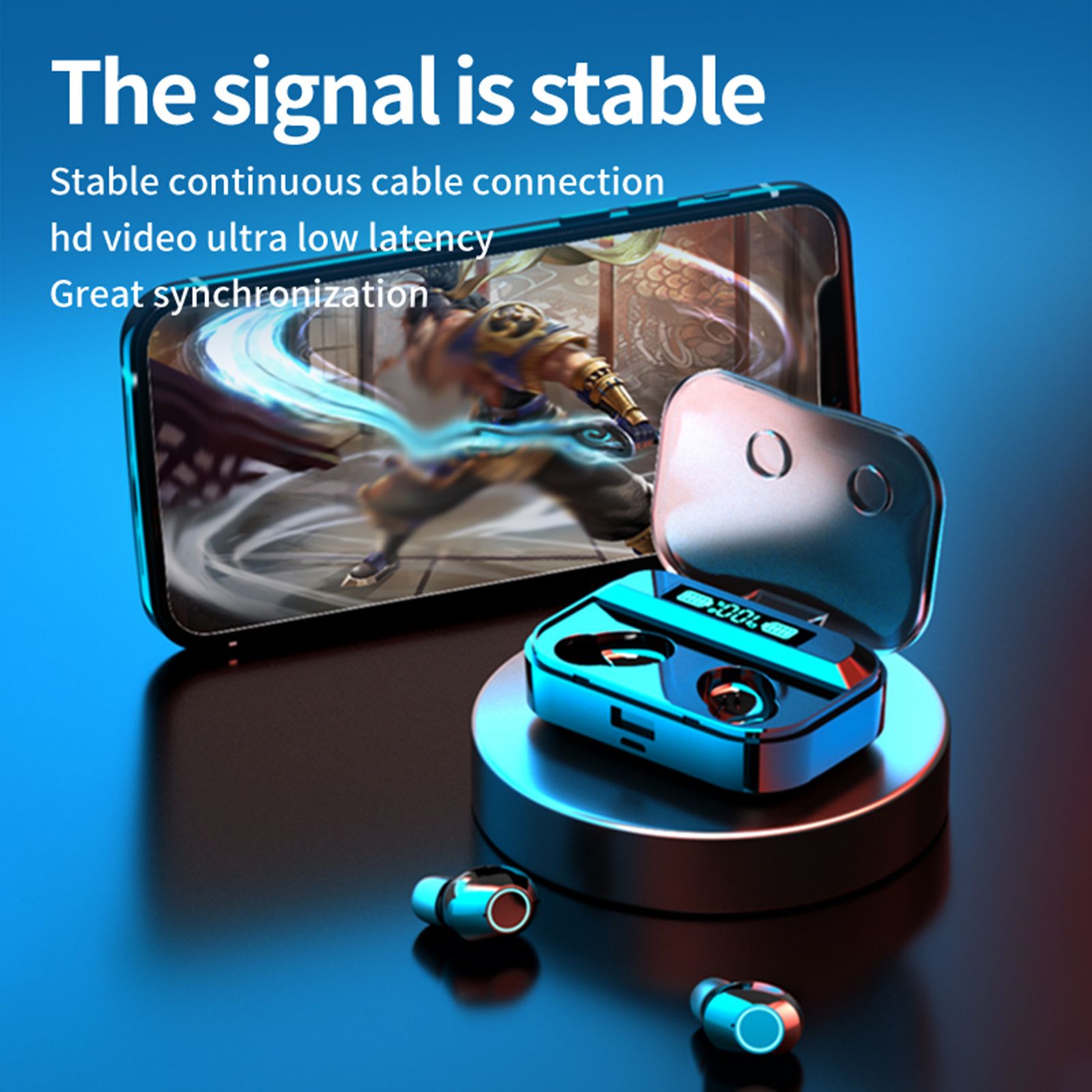 Smart BT Headset Touch Digital Display 5.1 Wireless Waterproof In-Ear Headset HD Sound Quality Bass Noise Reduction