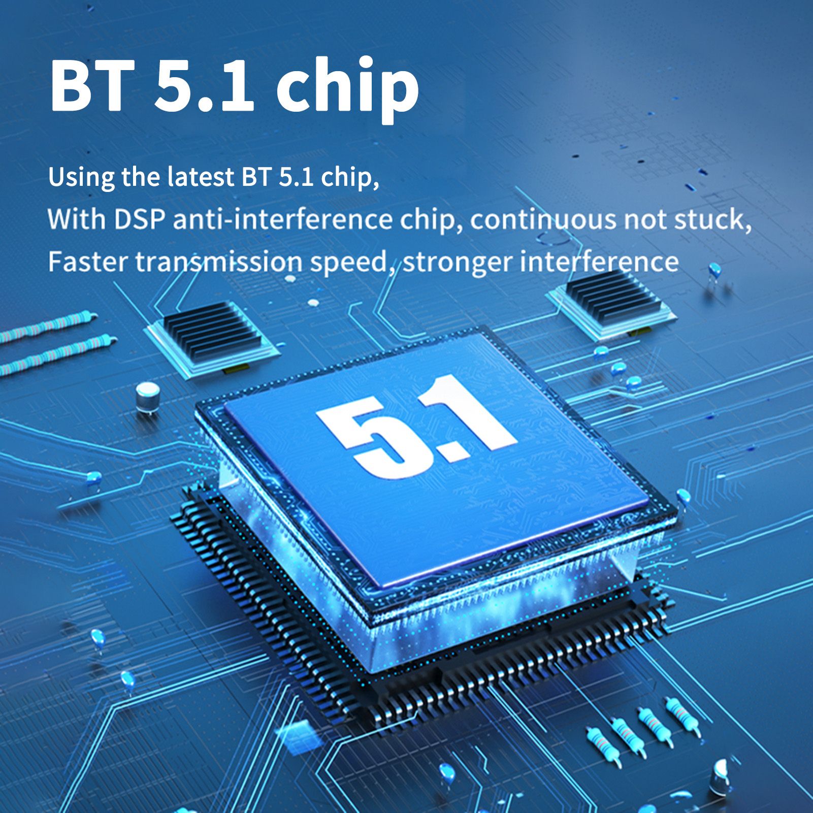 Smart BT Headset Touch Digital Display 5.1 Wireless Waterproof In-Ear Headset HD Sound Quality Bass Noise Reduction