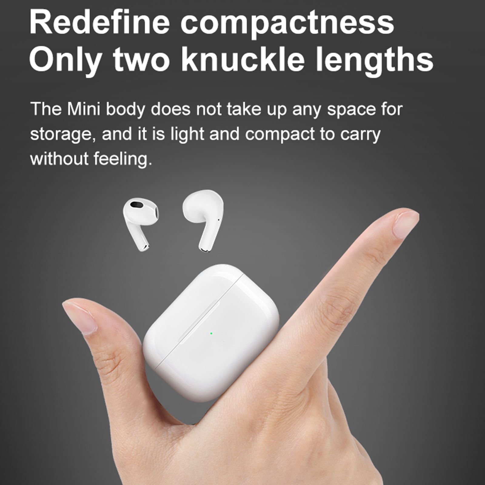 Semi-in-ear BT Earphones Stereo Sound Noise Reduction Waterproof Sport Earbuds Touch-Control Wireless Headphones for Music Call Game Compatible with iOS Android