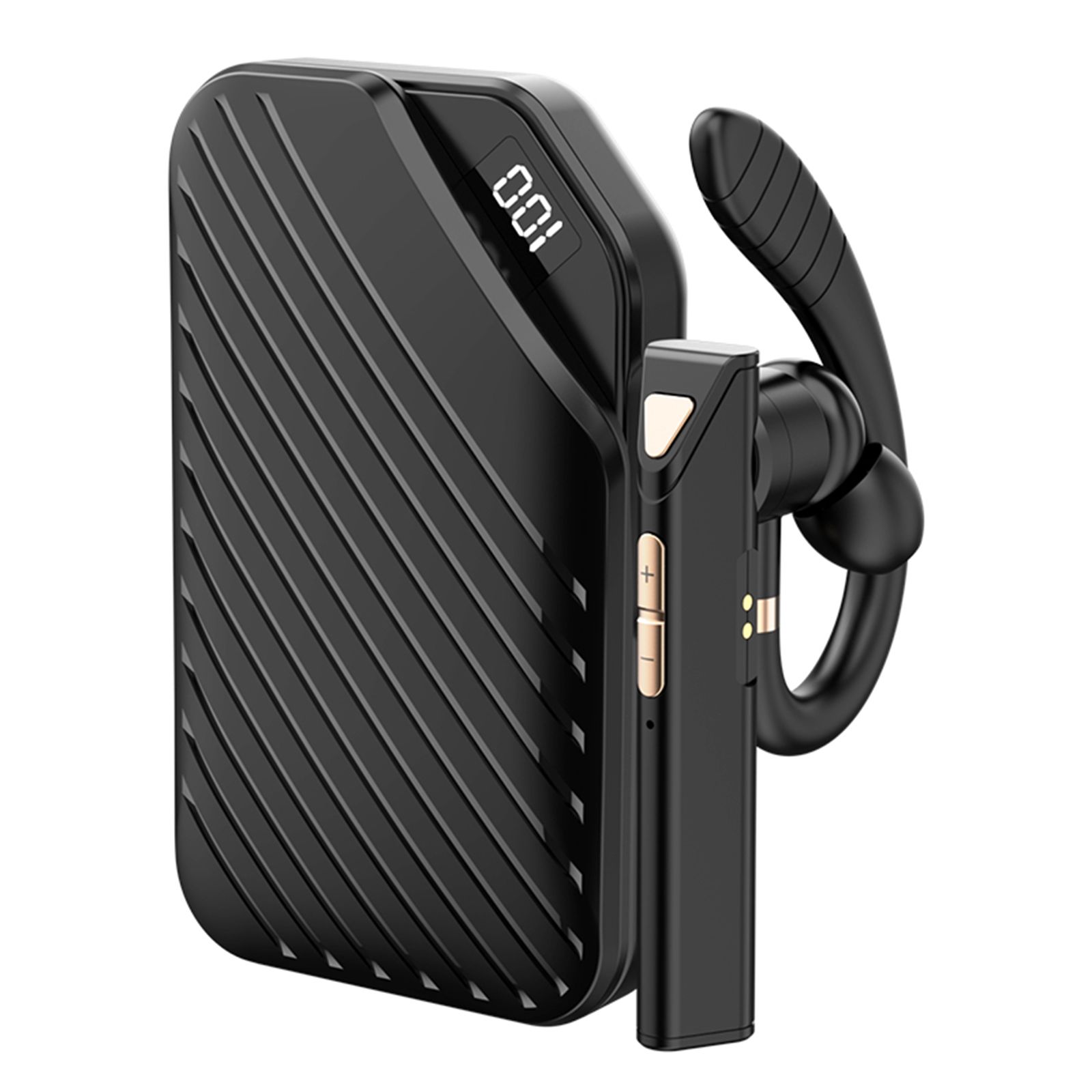 K3 BT5.0 Business Headset Wireless Earpiece Single Earhook With Charging Box Mic Led Display Earphones CVC Noise Cancelling Headphone Hands-Free Earphone 500mAh Battery for Business/Work/Driving/Office
