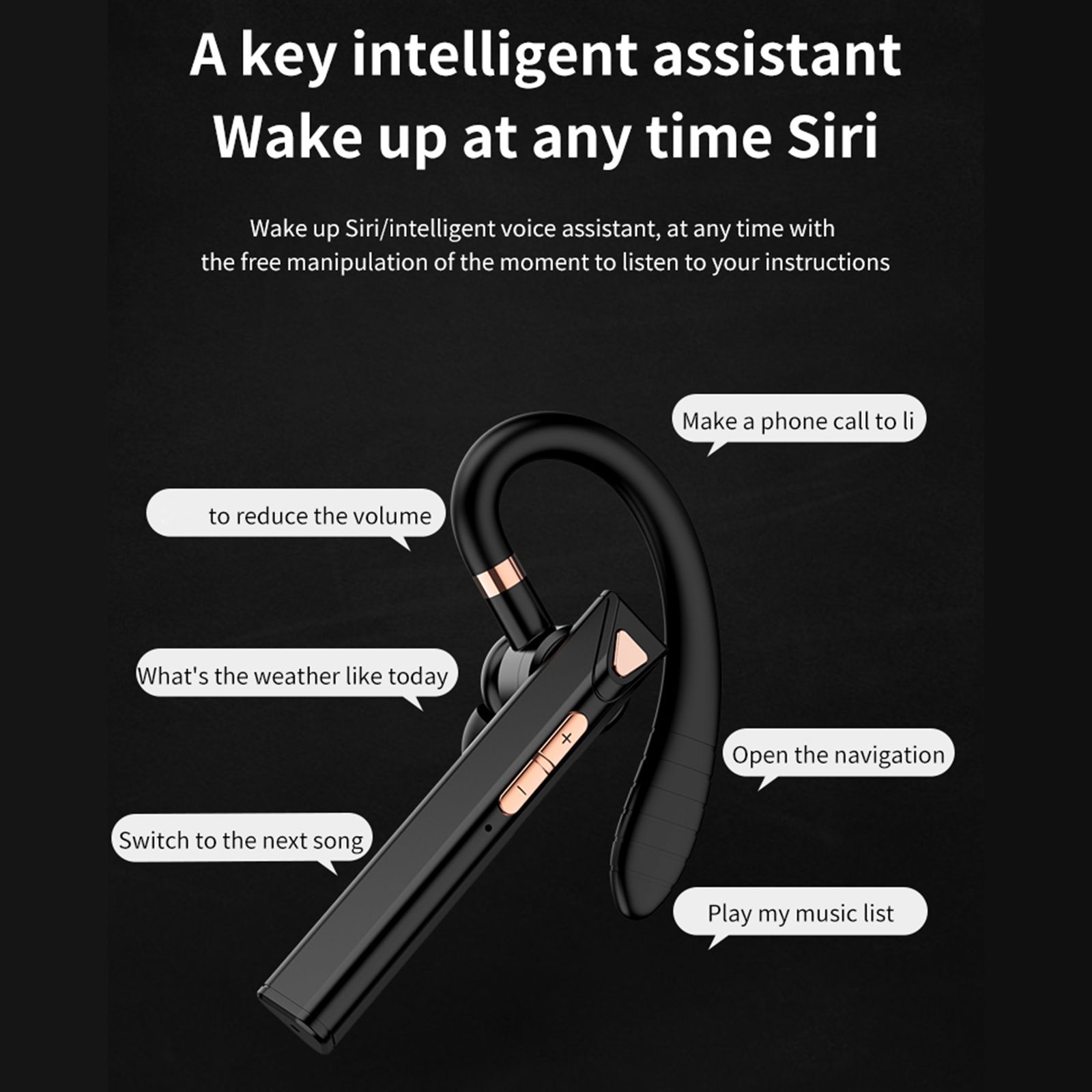 K3 BT5.0 Business Headset Wireless Earpiece Single Earhook With Charging Box Mic Led Display Earphones CVC Noise Cancelling Headphone Hands-Free Earphone 500mAh Battery for Business/Work/Driving/Office