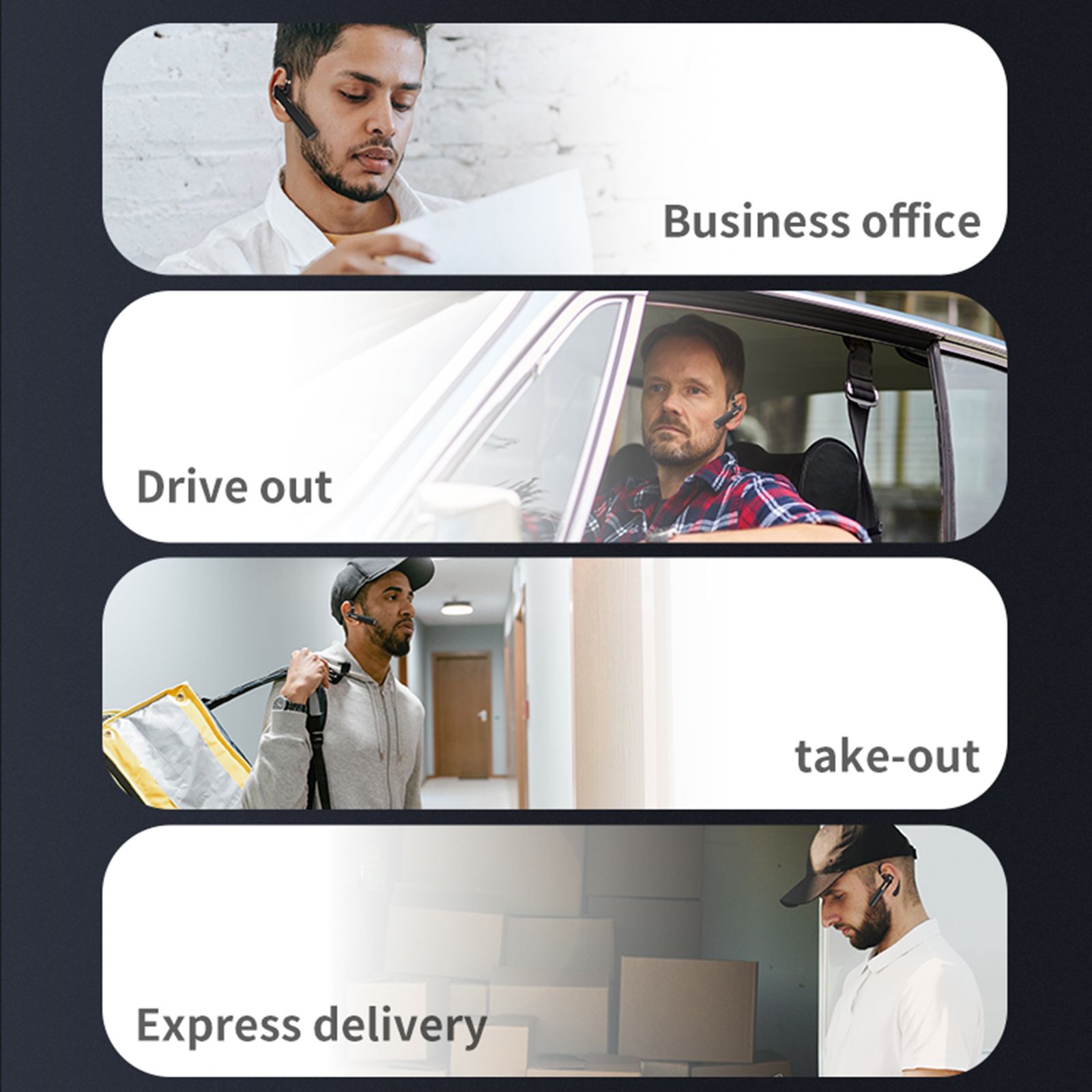 K3 BT5.0 Business Headset Wireless Earpiece Single Earhook With Charging Box Mic Led Display Earphones CVC Noise Cancelling Headphone Hands-Free Earphone 500mAh Battery for Business/Work/Driving/Office