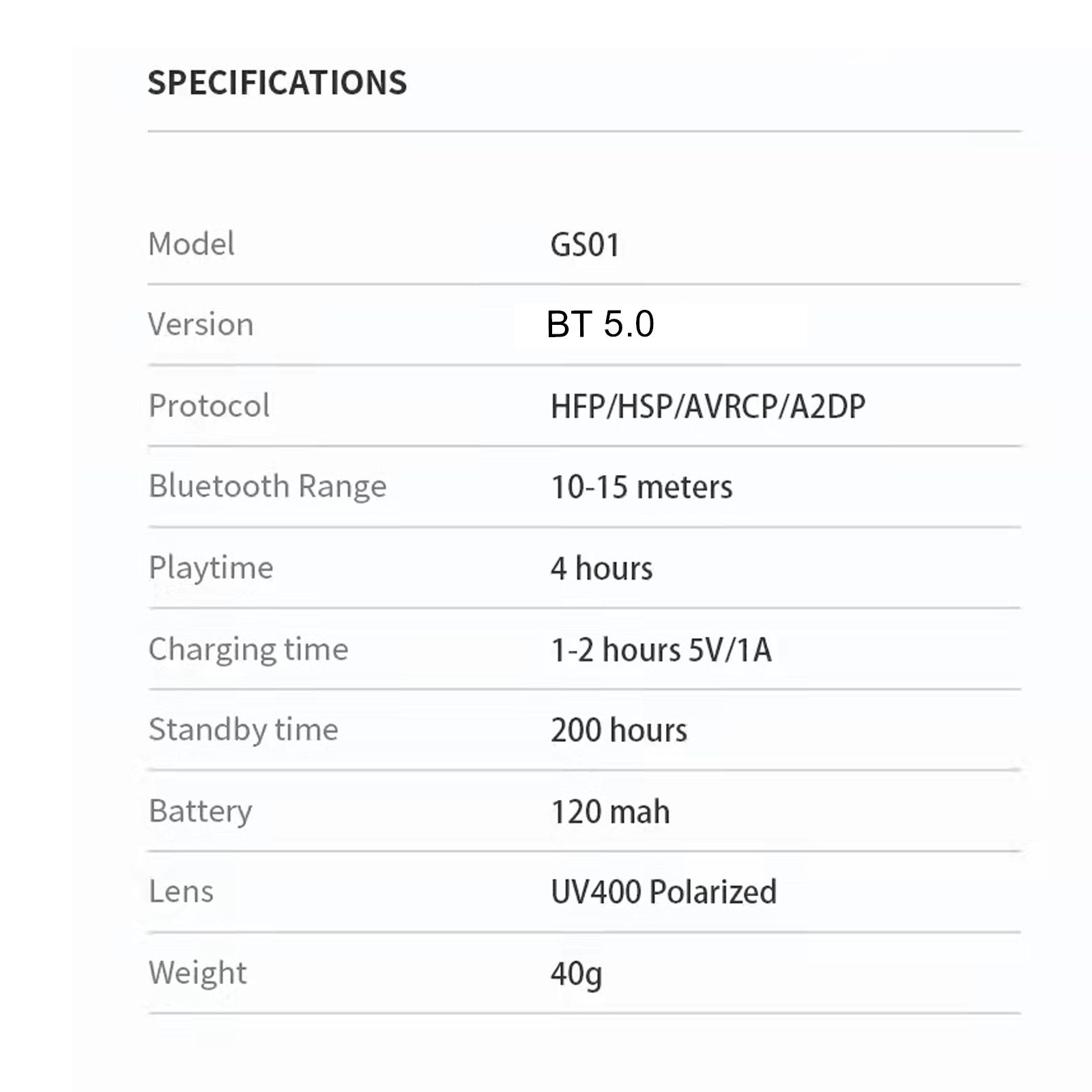 GS01 Smart Sunglasses Wireless BT5.0 Stereo Headset Hands-Free Calling Music Audio Sunglasses Outdoor Cycling Sunglasses Headphones With Mic