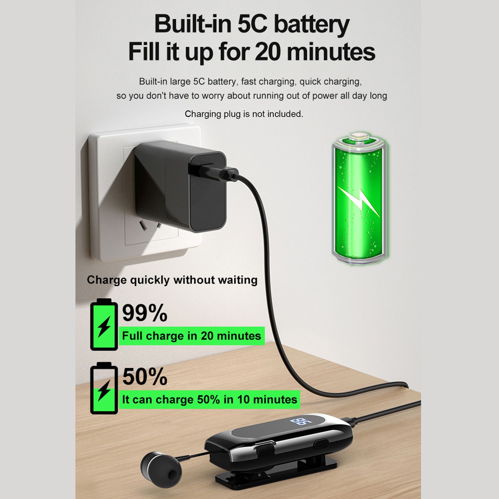 K55 Wireless Business BT5.2 Headset in-Ear Retractable Earphone Hands-free Sport Driver Earphone Telescopic Clip on Stereo Earbud With Mic