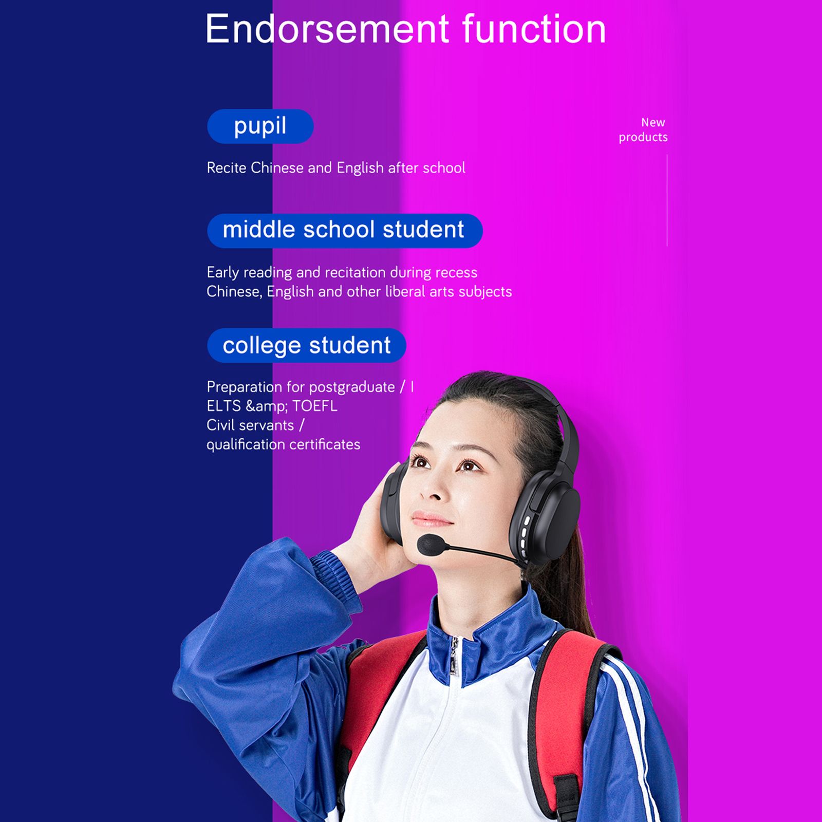 OY713 Over Ear Music Headset Wireless BT5.0 Headphones Call Center Earphone with Microphone Support Earphone Monitor AUX IN TF Card MP3 Player Adjustable Headband