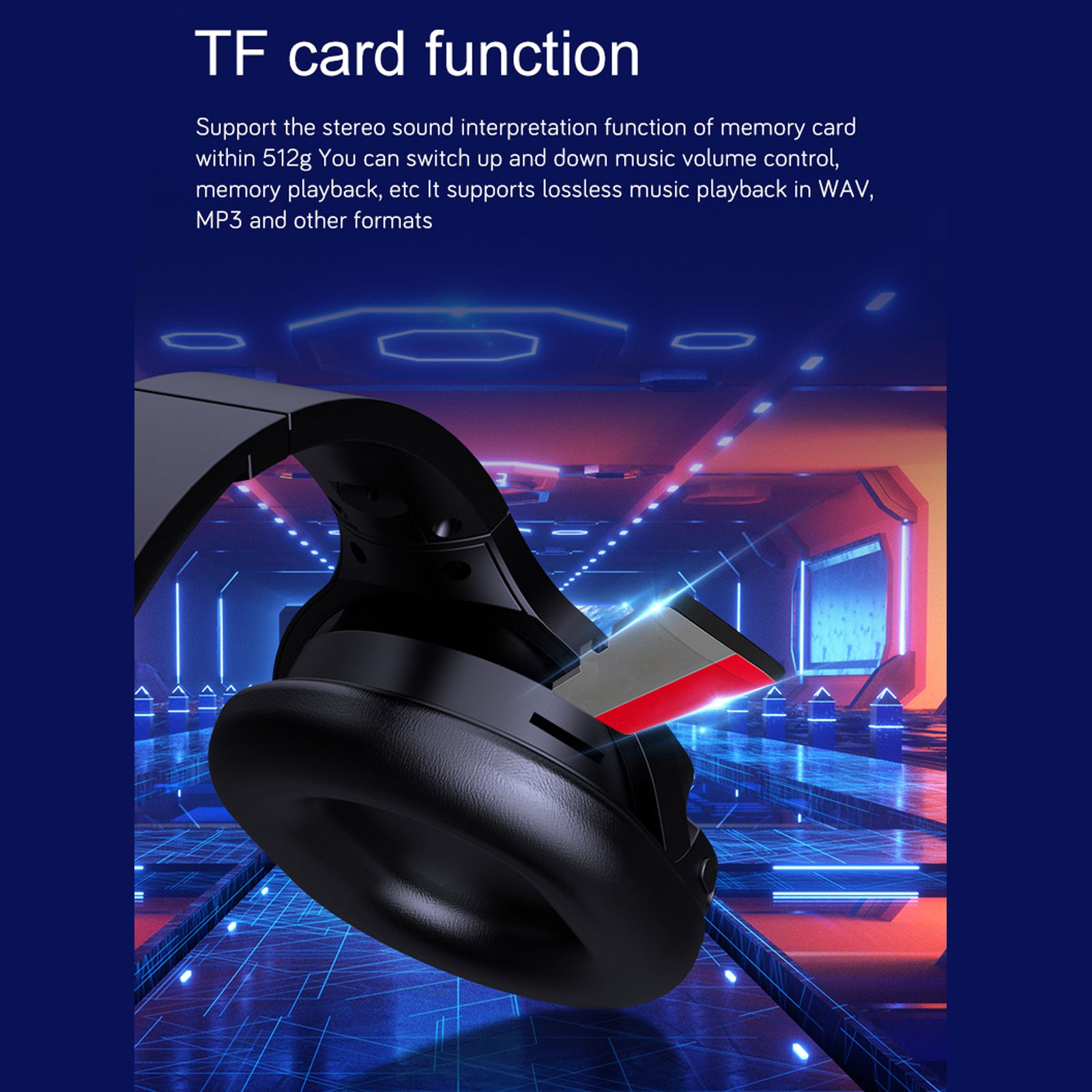 OY713 Over Ear Music Headset Wireless BT5.0 Headphones Call Center Earphone with Microphone Support Earphone Monitor AUX IN TF Card MP3 Player Adjustable Headband