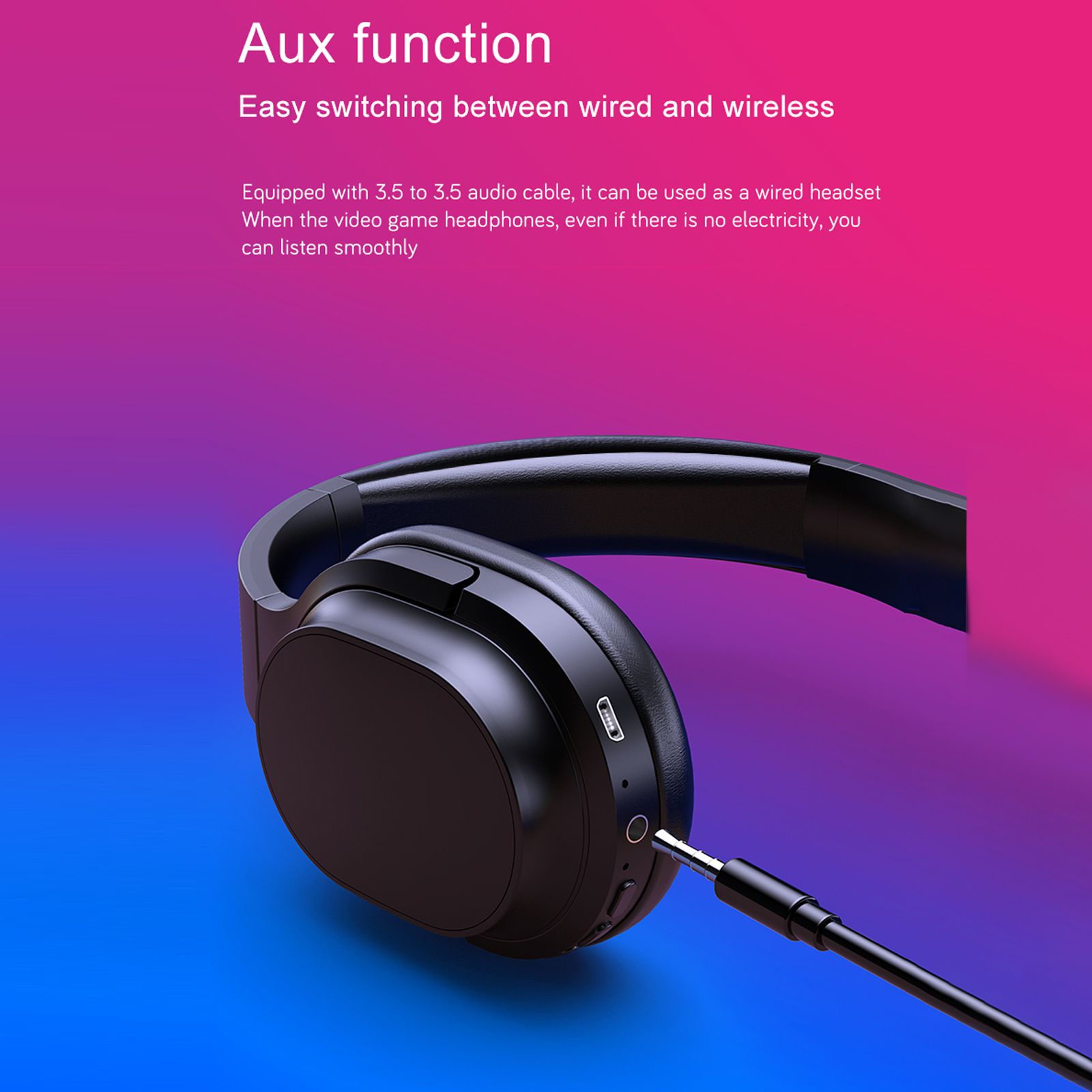 OY713 Over Ear Music Headset Wireless BT5.0 Headphones Call Center Earphone with Microphone Support Earphone Monitor AUX IN TF Card MP3 Player Adjustable Headband